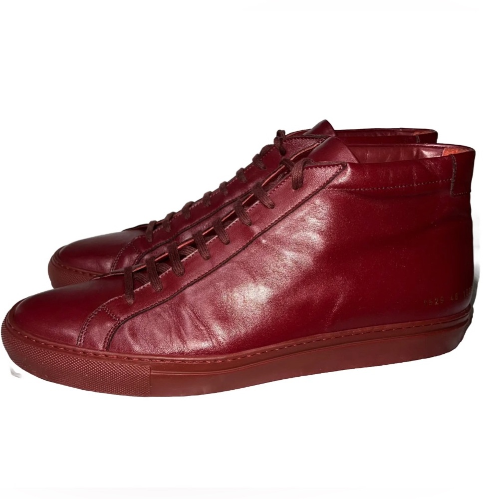 Common Projects Red/ Burgundy Achilles High Top Men's Sneakers EU 46 US 13 UK 12